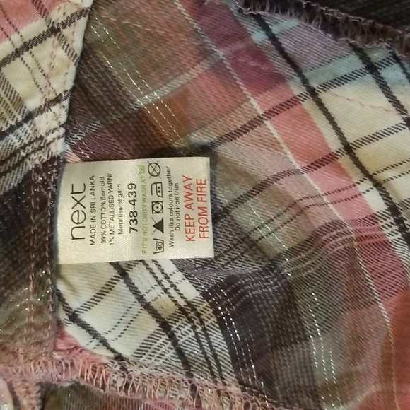 Next pink metallic button down blouse girls size 10 years - Picture 7 of 7